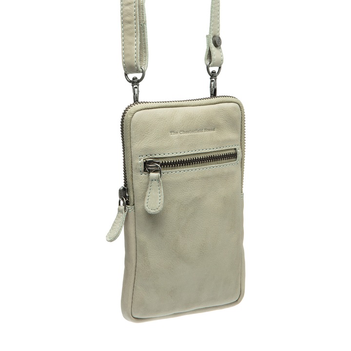 Geanta din piele naturala pentru telefon, The Chesterfield Brand, Salta, Vernil Pastel