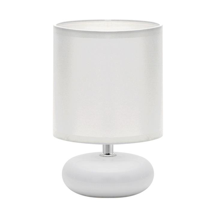 Lampa de birou Struhm PATI E14 alb 200x130x130mm, ceramica, otel inoxidabil