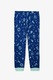 Penti, Set de pijamale lungi cu imprimeu cosmic - 4 piese, Albastru inchis/Verde menta