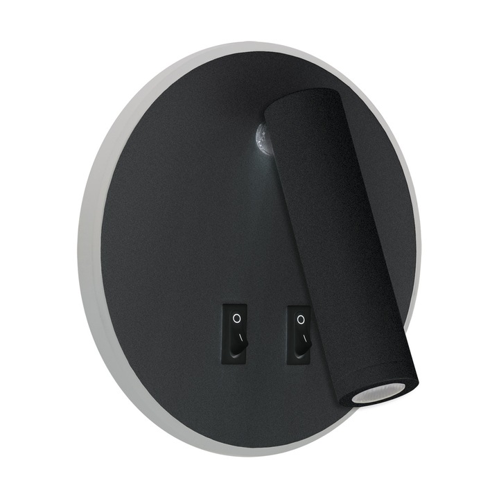 Struhm OTELLO LED dekoratív fali lámpa, 6W+3W, 3000K-4000K, fekete, 146x146x80mm