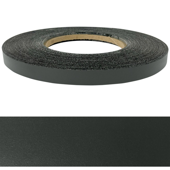 Banda pentru mobilier cu adeziv termoactiv, 2 x 5000 cm, DecoMeister®, Model Graphite, OM304-002-5000S