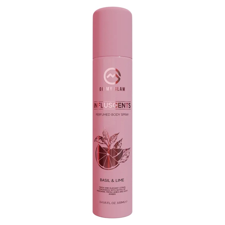 Oh My Glam, Influscents, Spray pentru corp, Lime Basil & Mandarin, 100 ml