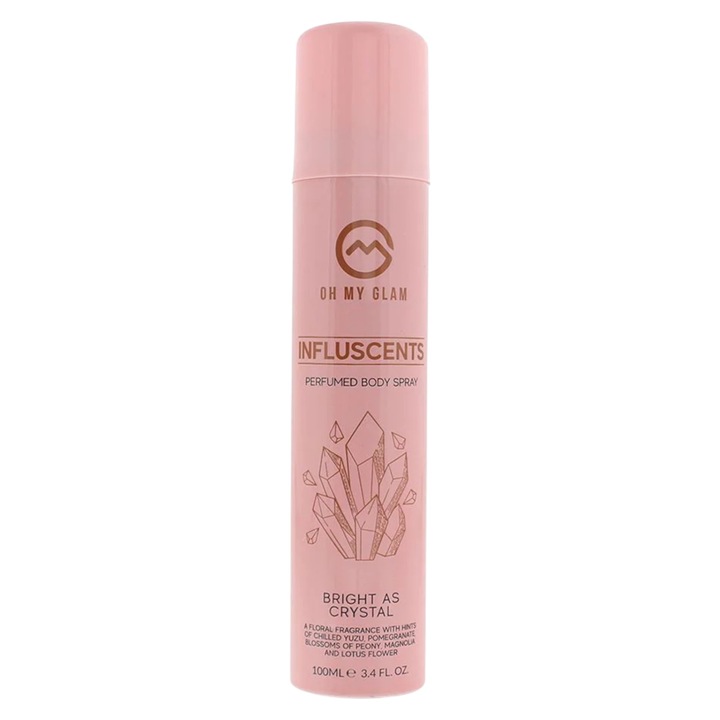 Oh My Glam, Influscents Bright As Crystal, Spray pentru corp, Floare de lotus, 100 ml