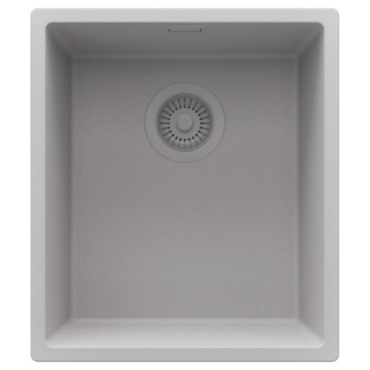 Chiuveta sub blat 41x47cm, Chiuveta 1 Cuva + Sifon, Pentru dulap de 45cm, Londra PRIMAGRAN, Gri S240