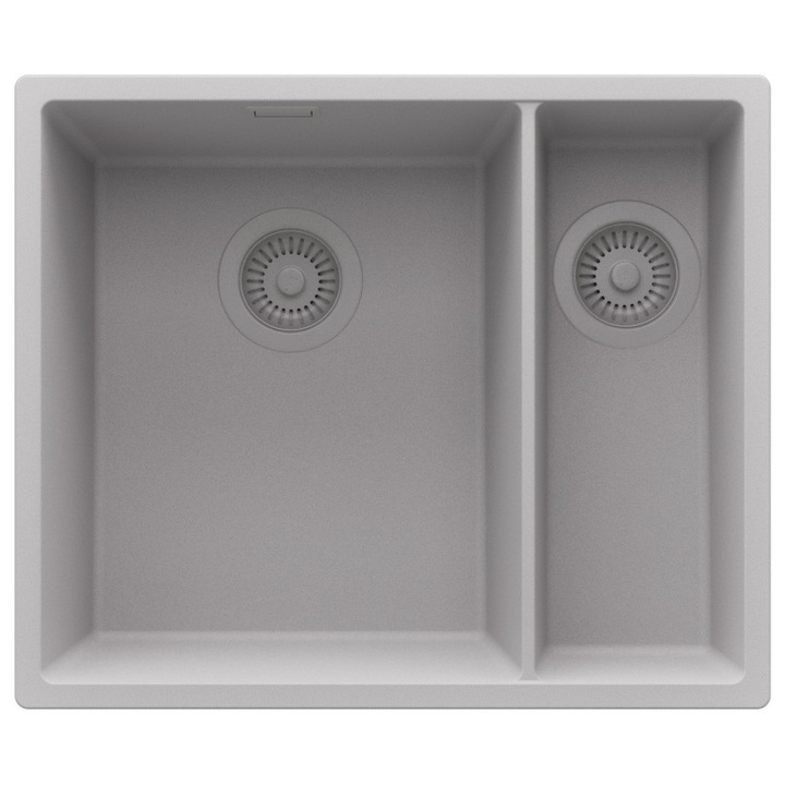 Chiuveta sub blat 56x47cm, Chiuveta 1, 5 Cuve + Sifon, Pentru dulap de 60cm, Londra PRIMAGRAN, Gri S456