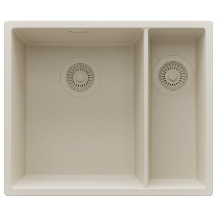 Chiuveta sub blat 56x47cm, Chiuveta 1, 5 Cuve + Sifon, Pentru dulap de 60cm, Londra PRIMAGRAN, Bej S457