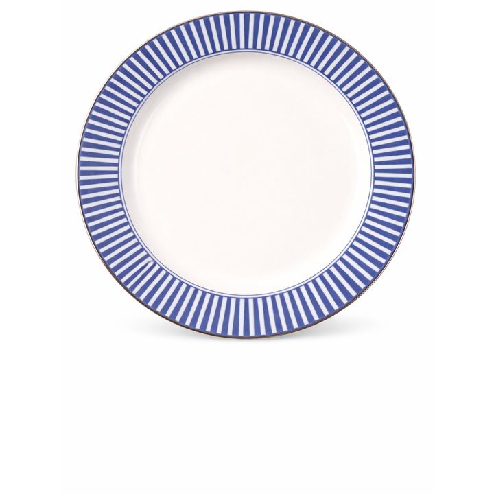 Farfurie intinsa Harmony, alb cu model albastru, ceramica, diametru, 27 cm, design elegant