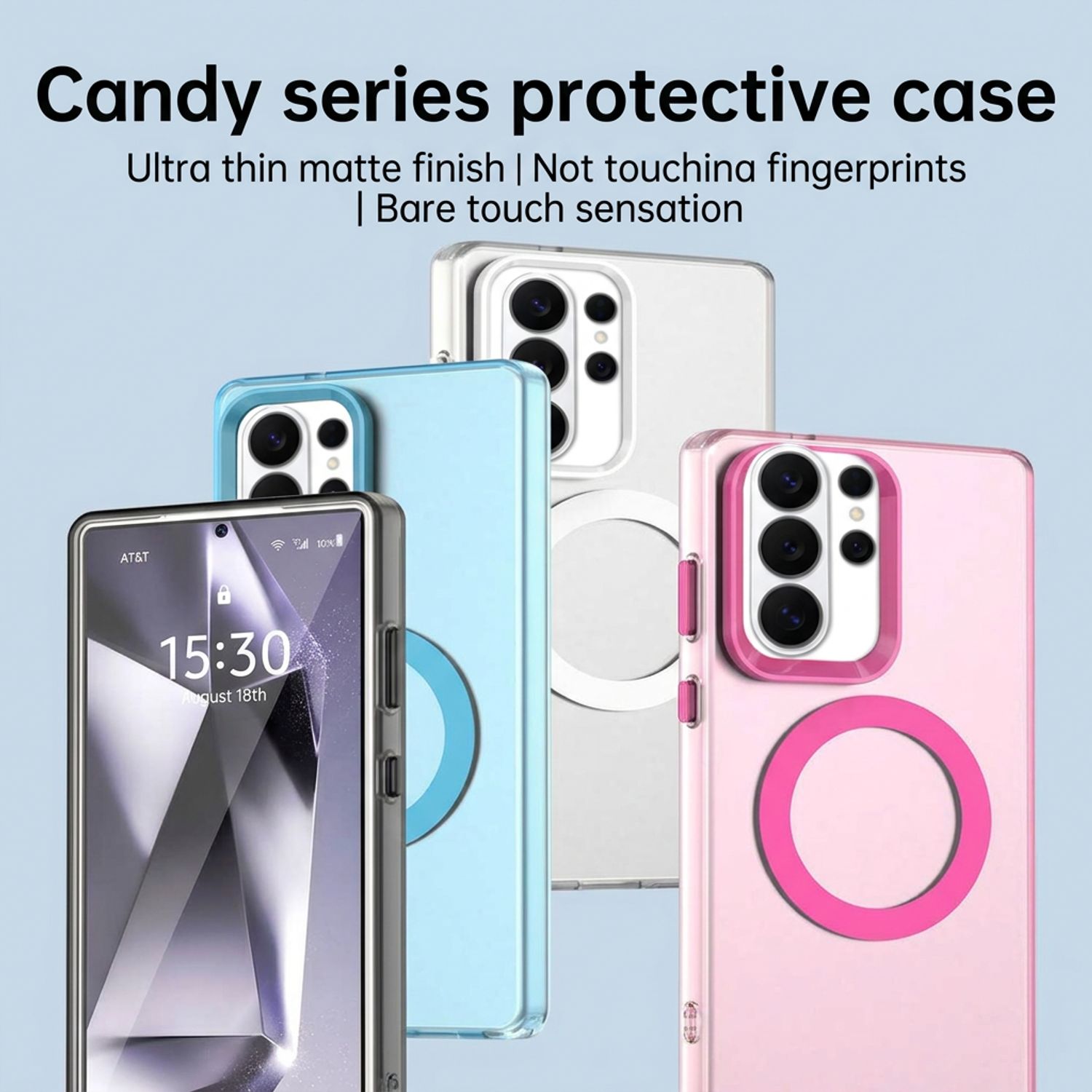 Husa pentru Samsung Galaxy S26 Ultra, MagSafe, Silicon Catifelat, Anti-Soc, Protectie Obiectiv, Culoare Durabila, Alb Transparent