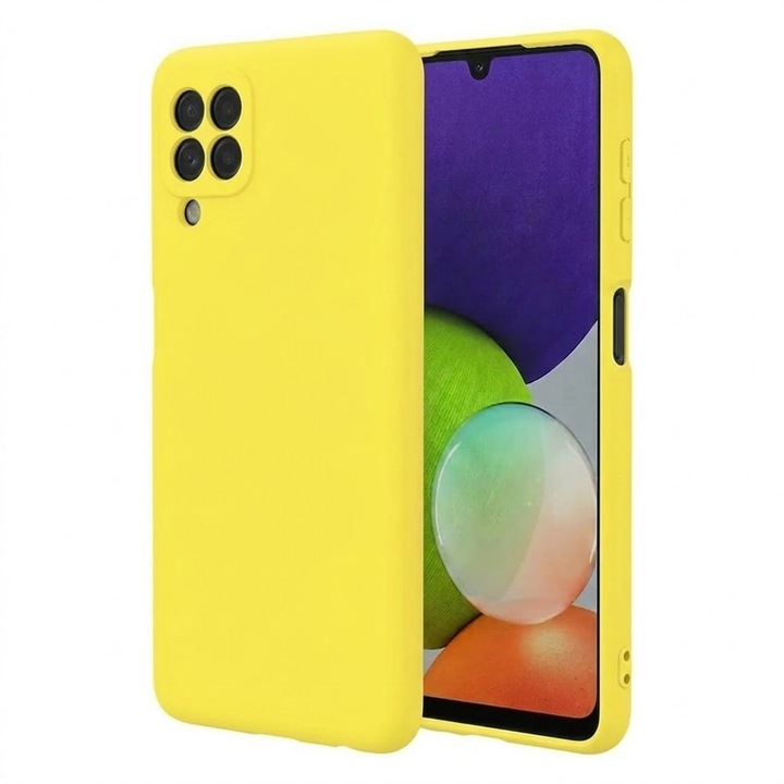 Калъф от силикон съвместим със Samsung A22 4G / Galaxy M22, прецизни изрези, стилен противоплъзгащ дизайн, висококачествени материали, бежов