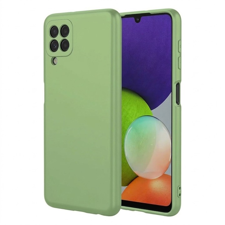 Калъф от силикон съвместим със Samsung A22 4G / Galaxy M22, прецизни изрези, стилен противоплъзгащ дизайн, висококачествени материали, светлозелен