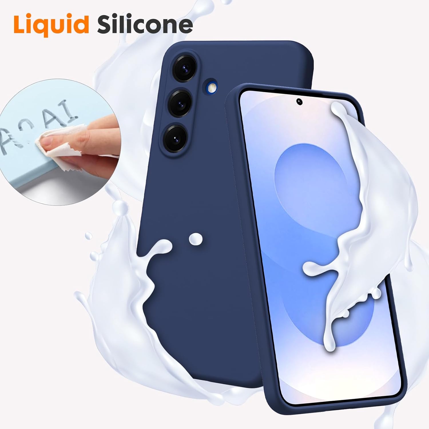 Husa pentru Samsung Galaxy S26 Plus, Joyshell, Silicon Catifelat, Interior Microfibra, Ultra Slim, Antisoc, Protectie Premium, Bleumarin