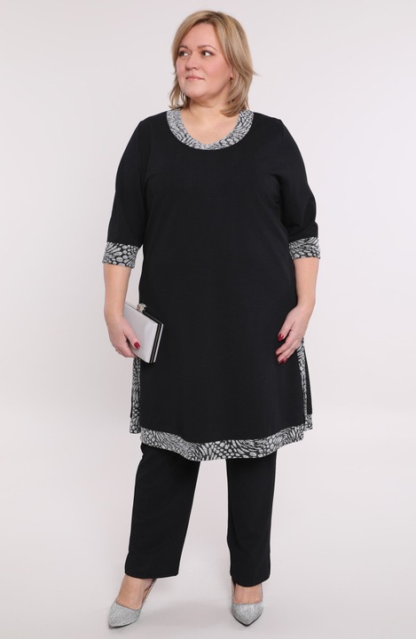 Tunica lunga cu insertii argintii