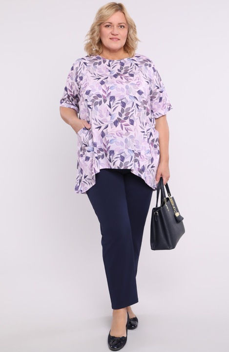 Tunica cu buzunare frunze mov