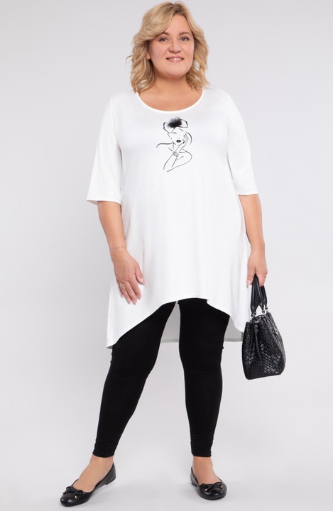Tunica alba cu imprimeu