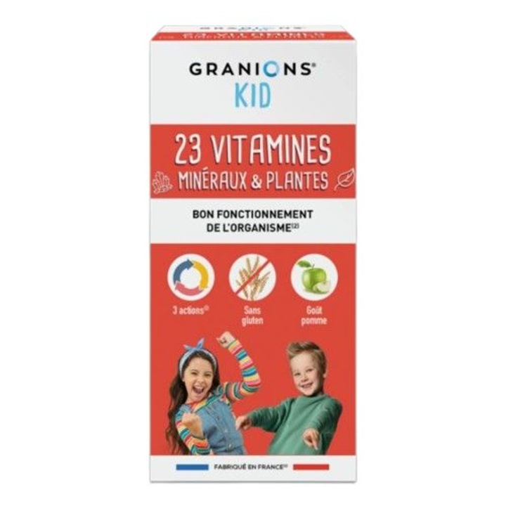 Sirop cu 23 de multivitamine pentru copii, Granions, aroma mere, 200 ml