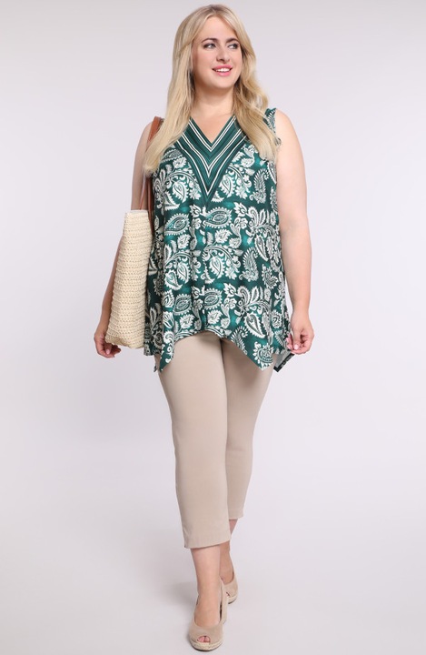 Tunica verde cu model bej