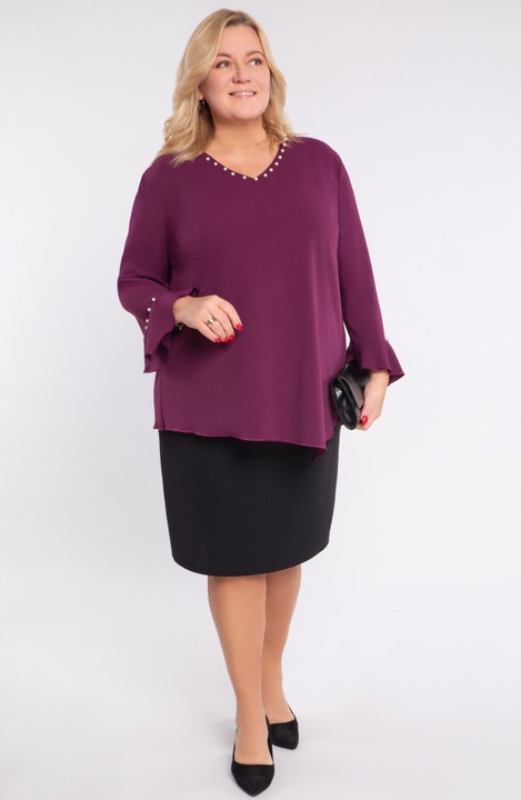 Tunica violeta cu perle