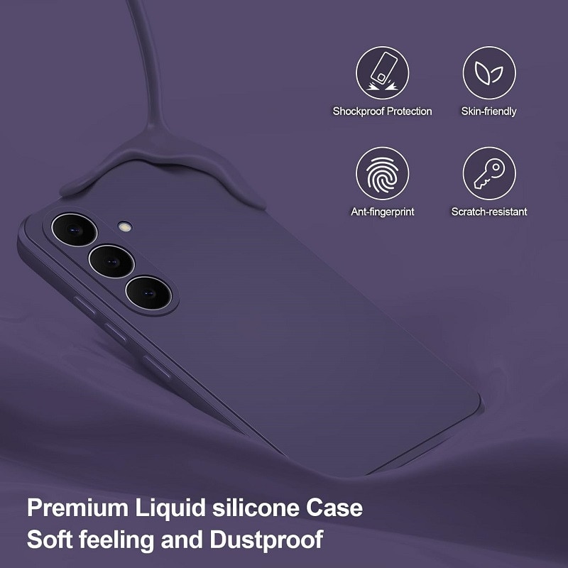 Husa pentru Samsung Galaxy A16, silicon lichid, Calitate Premium, Interior din Microfibra, Protectie Sporita, Antisoc, Violet inchis