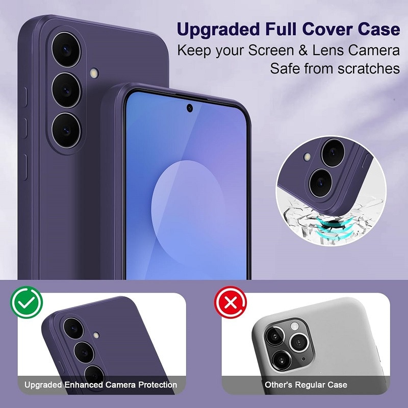 Husa pentru Samsung Galaxy A16, silicon lichid, Calitate Premium, Interior din Microfibra, Protectie Sporita, Antisoc, Violet inchis