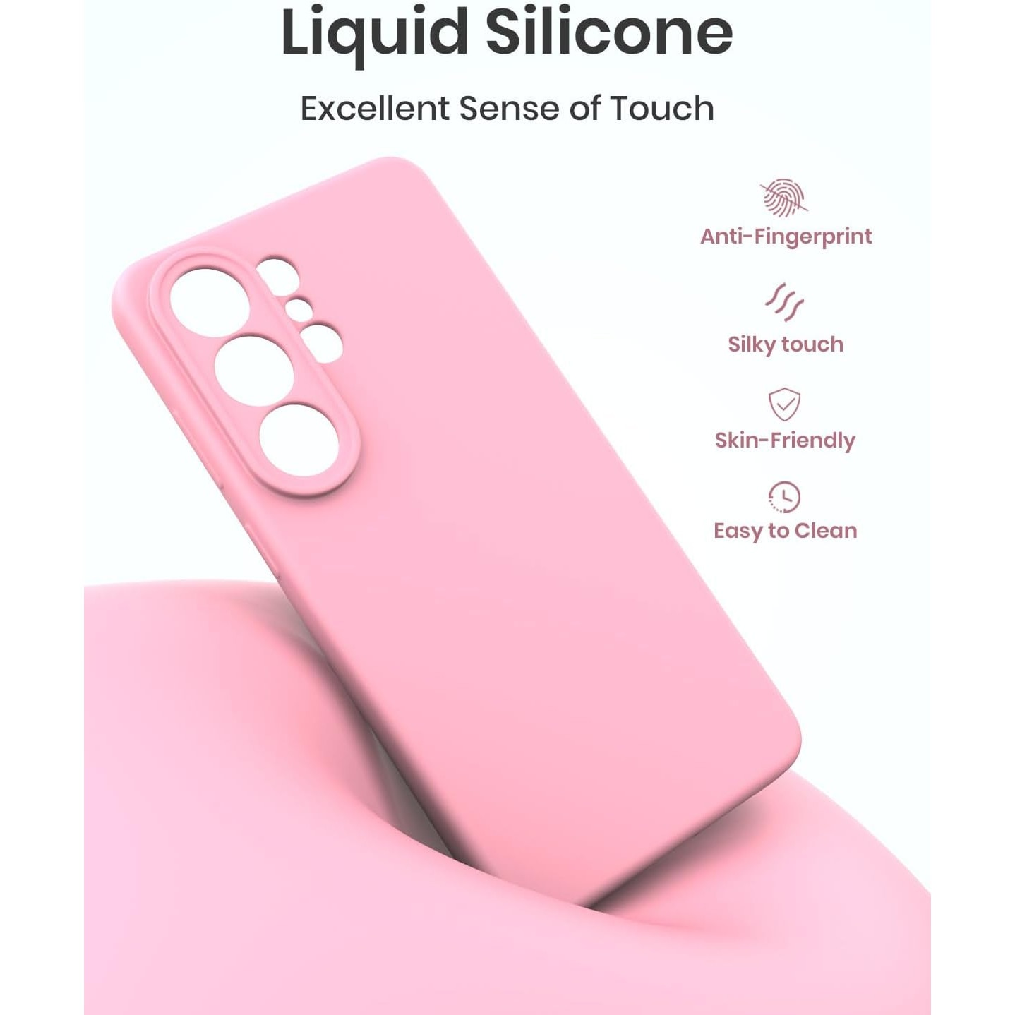 Husa pentru Samsung Galaxy S26 Ultra, Joyshell, Silicon Catifelat, Interior Microfibra, Ultra Slim, Antisoc, Protectie Premium, Roz pastel