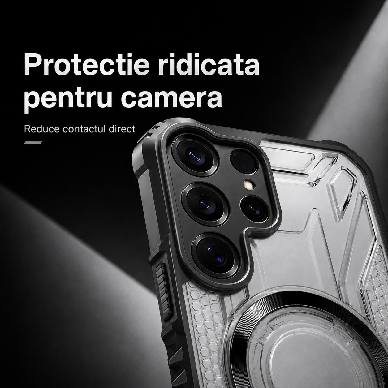 Husa pentru Samsung Galaxy S26 Ultra, MagSafe, Stil Mecha Armura, Protectie Camera, Colturi Ranforsate, Anti-Soc, Negru