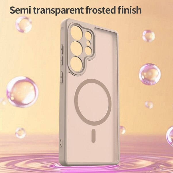 Husa Matte MagSafe pentru Samsung Galaxy S25 Ultra, protectie completa, contur Bej
