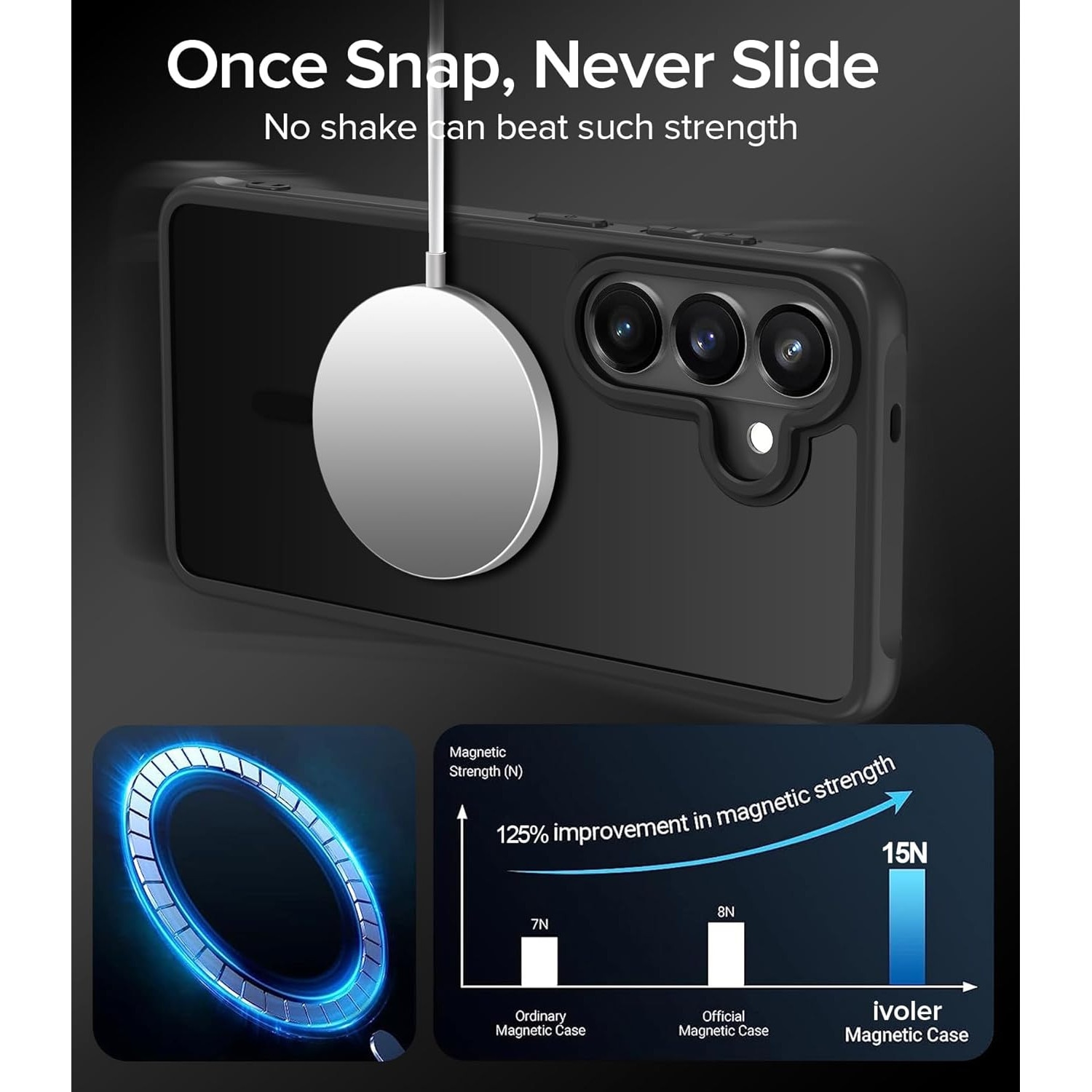 Husa pentru Samsung Galaxy S26, Joyshell Frost Matte cu MagSafe, Protectie Completa, Albastru