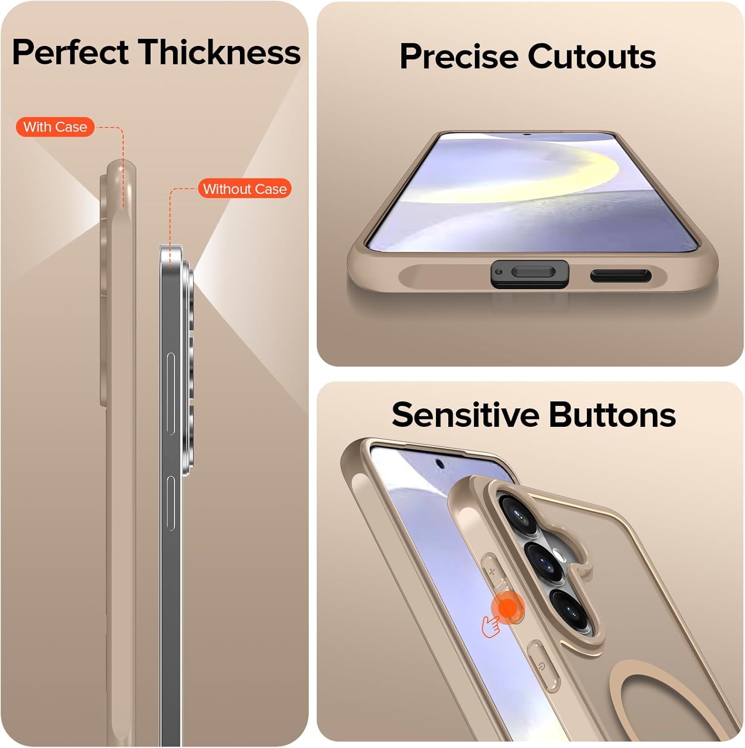 Husa pentru Samsung Galaxy S26 Ultra, Joyshell Frost Matte cu MagSafe, Protectie Completa, Crem