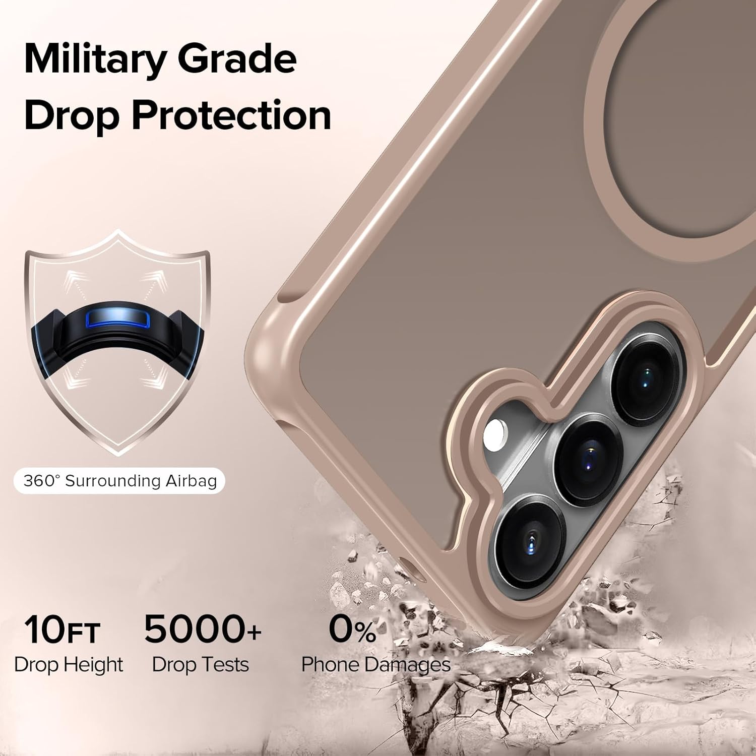 Husa pentru Samsung Galaxy S26 Ultra, Joyshell Frost Matte cu MagSafe, Protectie Completa, Crem