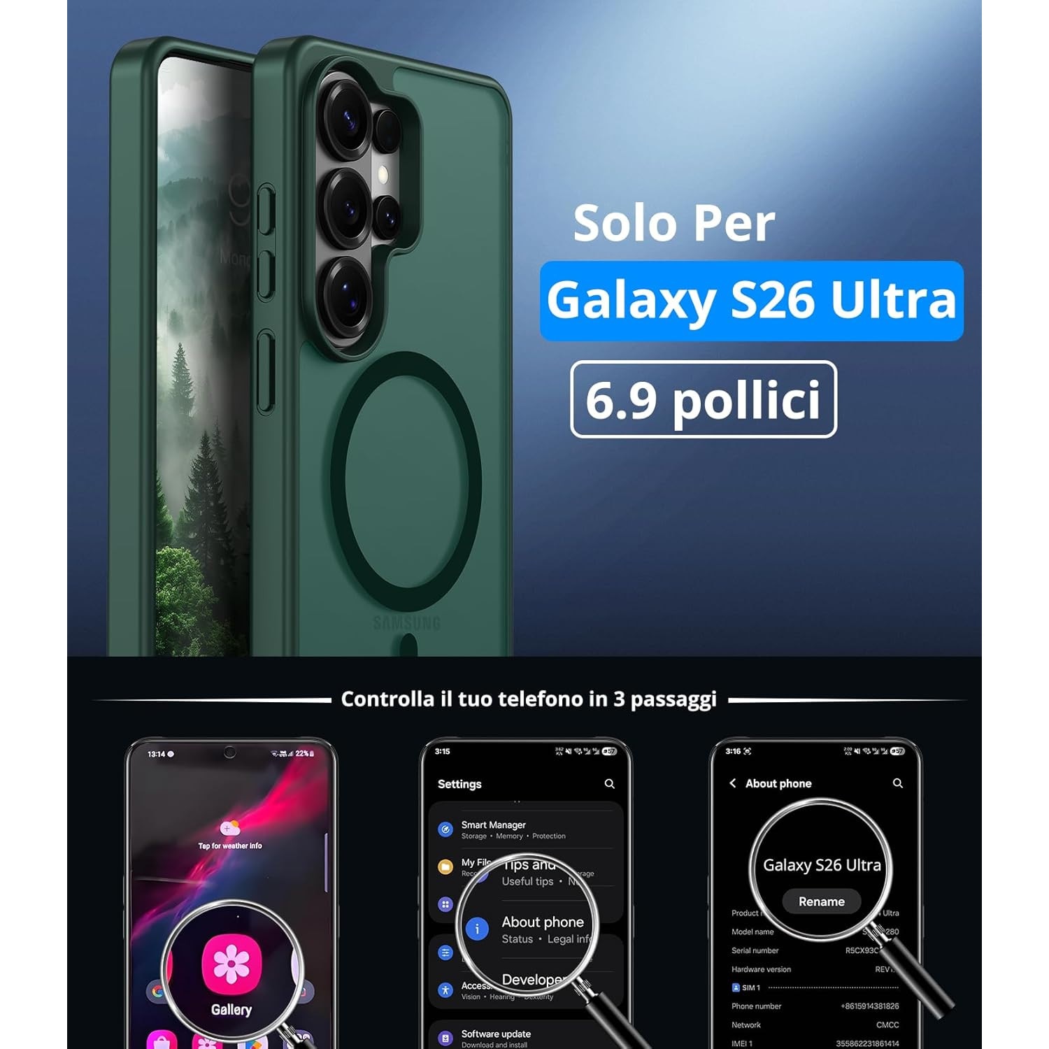 Husa pentru Samsung Galaxy S26 Ultra, Joyshell Frost Matte cu MagSafe, Protectie Completa, Verde