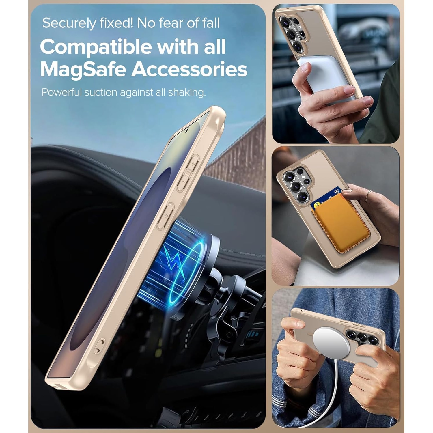 Husa pentru Samsung Galaxy S26 Ultra, Joyshell Frost Matte cu MagSafe, Protectie Completa, Crem