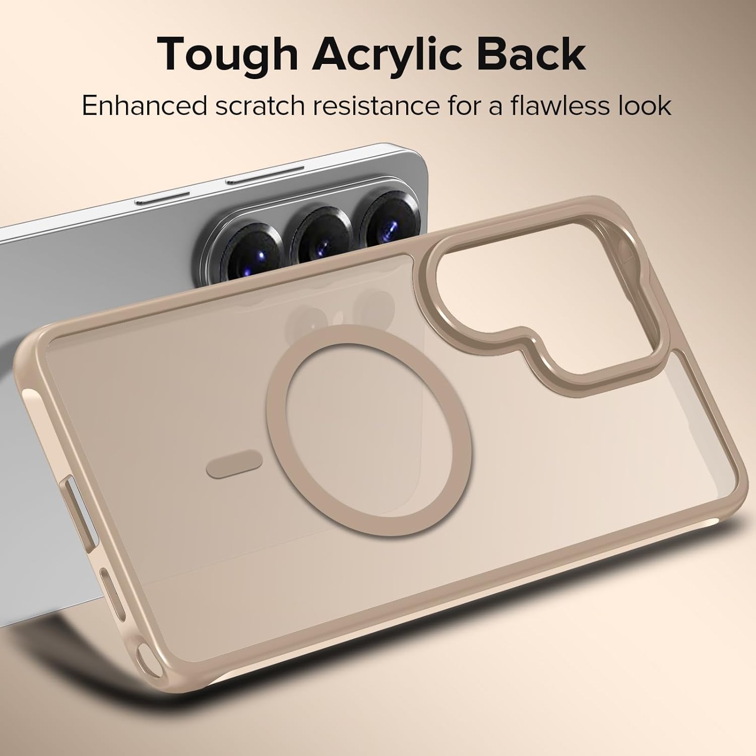 Husa pentru Samsung Galaxy S26 Ultra, Joyshell Frost Matte cu MagSafe, Protectie Completa, Crem