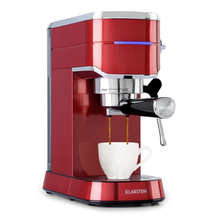 Espressor Klarstein Futura, 20 Bar, 1450 W, 1,25 L, Otel Inoxidabil, 14x31x32 cm