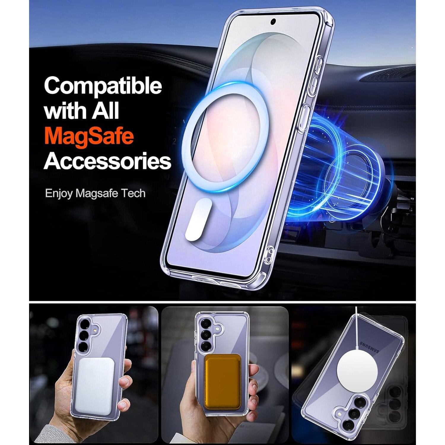 Husa pentru Samsung Galaxy S26 Ultra, Joyshell cu MagSafe, Antisoc, Wireless Charging, Transparent