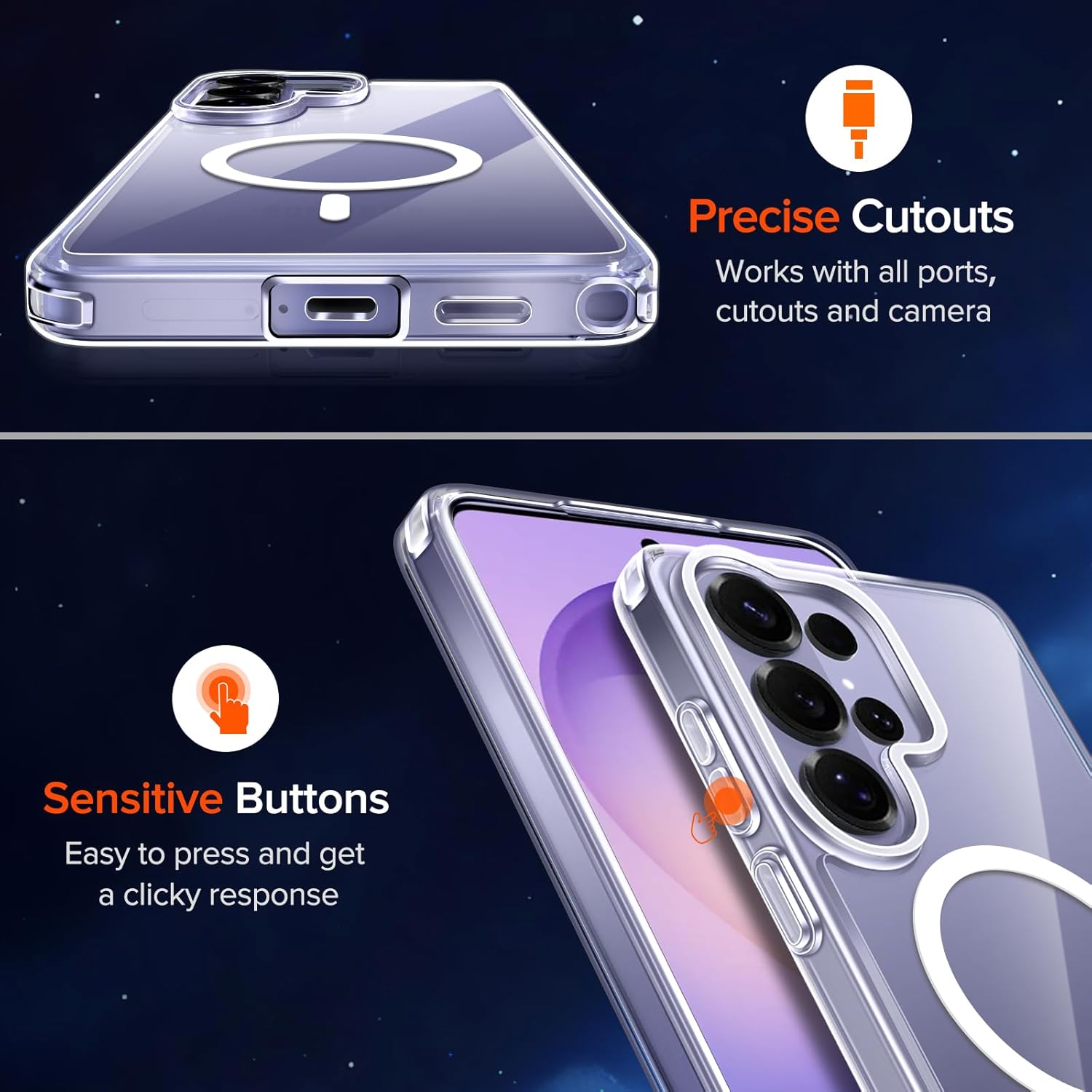 Husa pentru Samsung Galaxy S26 Ultra, Joyshell cu MagSafe, Antisoc, Wireless Charging, Transparent