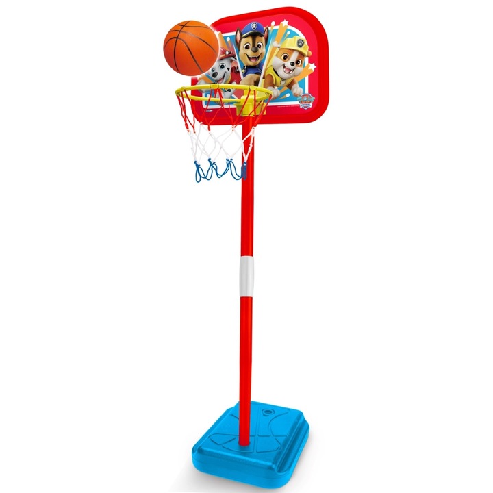 Set baschet, Stamp, Paw Patrol, Include minge si pompa, Inaltime 106 cm, Baza stabila, 3 ani+, Multicolor