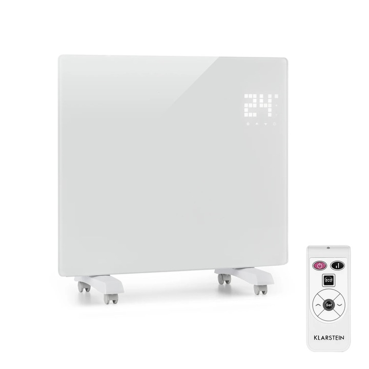 Klarstein, Bornholm Single, Convector, Incalzitor Conventional, Termostat, Timer, 1000 W, Alb