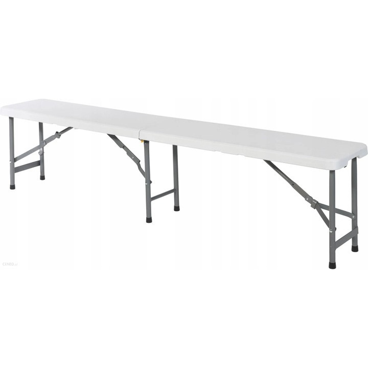 Bancă de grădină pliabilă, Bankietowo, alb, 183x30cm, pentru 4 persoane