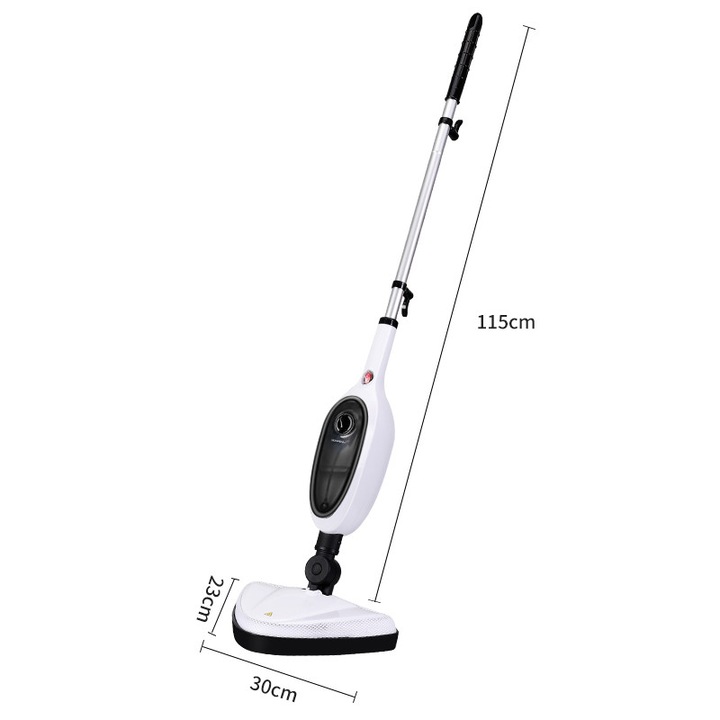Mop cu Aburi Profesional 12-in-1 SteamMaster Pro, 1300W, Curatare Verticala si Portabila, Dezinfectare 99.9%, Autonomie Mare, Alb/Albastru