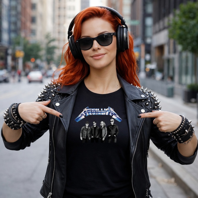 Tricou Metallica Trupa Foto Negru, Dama, Cri-Flo, Rock Heavy Metal Hard ...