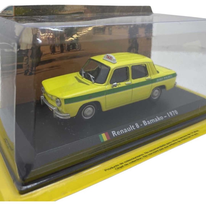 Метален модел на кола Renault 8 Bamako taxi 1970 жълто-зелен 1/43