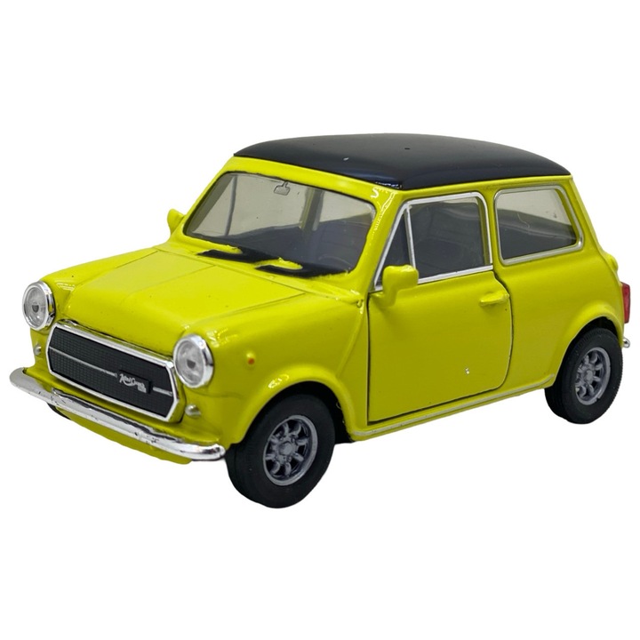 Macheta Mini Cooper 1300 sárga-fekete 1:36