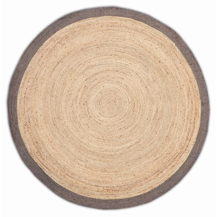 Covor rotund Jaipur Classic, 150cm, natural, din iută