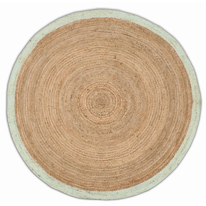 Covor rotund Jaipur Classic, 150cm, Iută, Natural
