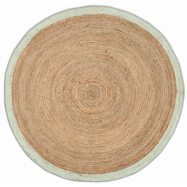 Covor rotund Jaipur Classic, iută naturală, 200x200cm