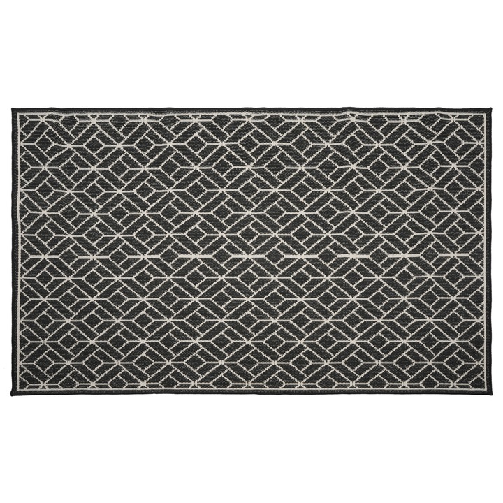 Covor Velaar Patio, poliester, 135x200cm, negru