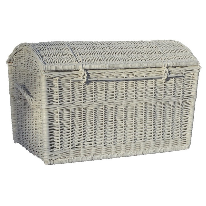 Set cutii depozitare din rachita, 70x41x41 cm, alb