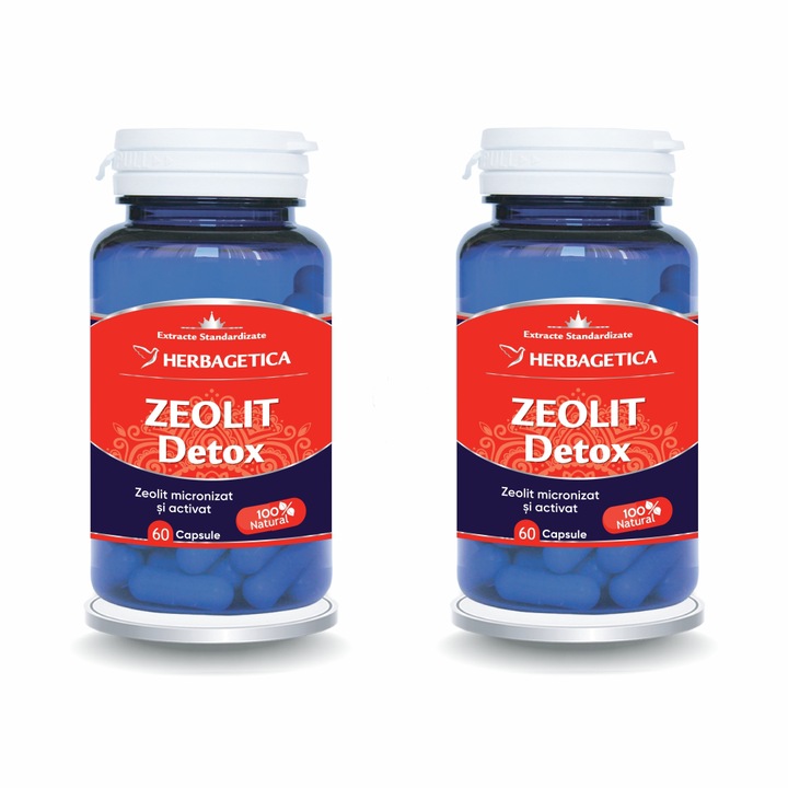 Zeolit Detox Pachet 60cps + 60cps HERBAGETICA