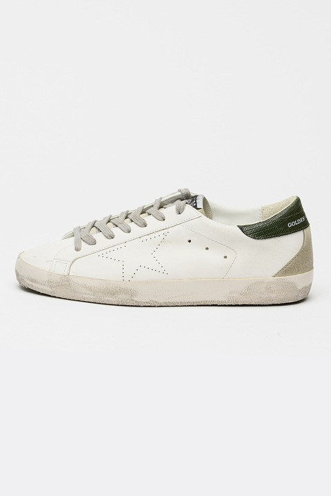 GOLDEN GOOSE, Pantofi sport Super-Star Skate din piele ecologica, Verde deschis/Alb murdar