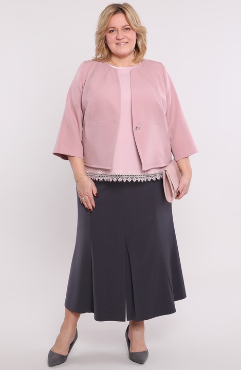 Bluza roz pudra cu dantela